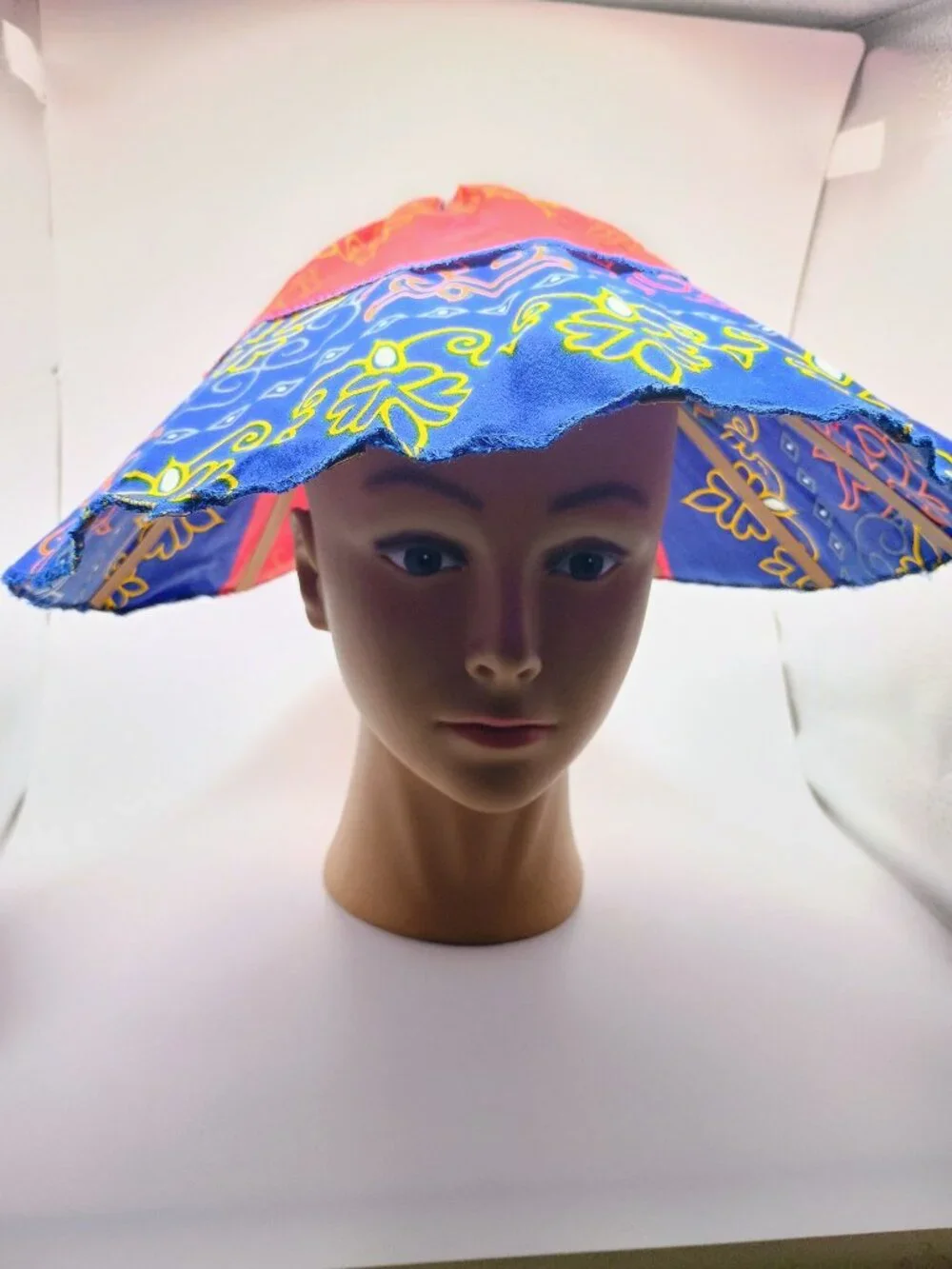 Folding Fan Hat, Filipino Style, Floral Designs
